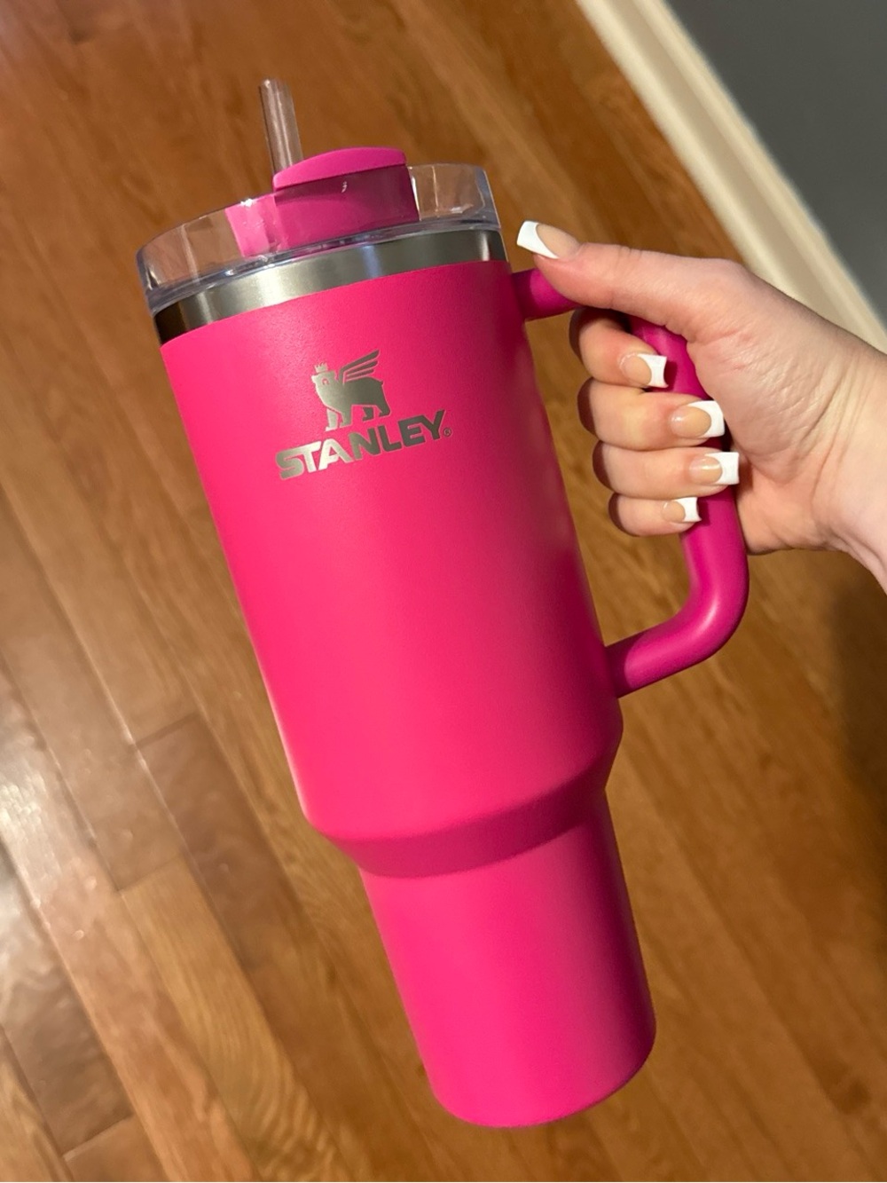Stanley 40 oz  Hot Pink Camelia Insulated Travel Mug with Handle